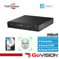 GO-504N 4 KANAL 5MP H265 - AHD TVI CVI ANALOG + IP - HİBRİT KOAKSİYEL SES DESTEKLİ DVR KAYIT CİHAZI