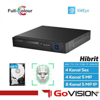 GO-504N 4 KANAL 5MP H265 - AHD TVI CVI ANALOG + IP - HİBRİT KOAKSİYEL SES DESTEKLİ DVR KAYIT CİHAZI