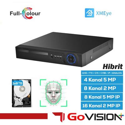 GO-508N 8 KANAL 5MP H265+PLUS - AHD TVI CVI ANALOG + IP - HİBRİT KOAKSİYEL SES DESTEKLİ DVR KAYIT CİHAZI