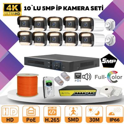GOLD 10'lİ 4MP 4K ULTRA İP Kamera Seti