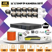 GOLD 11'lİ 4MP 4K ULTRA İP Kamera Seti