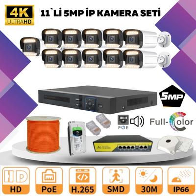 GOLD 11'lİ 4MP 4K ULTRA İP Kamera Seti