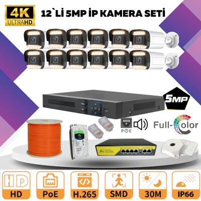 GOLD 12'lİ 4MP 4K ULTRA İP Kamera Seti