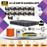 GOLD 13'lİ 4MP 4K ULTRA İP Kamera Seti