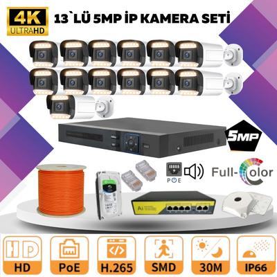 GOLD 13'lİ 4MP 4K ULTRA İP Kamera Seti