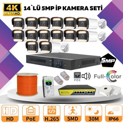 GOLD 14'lü 4MP 4K ULTRA İP Kamera Seti