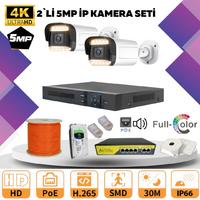 GOLD 2'lİ 4MP 4K ULTRA İP Kamera Seti