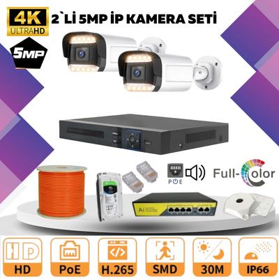 GOLD 2'lİ 4MP 4K ULTRA İP Kamera Seti