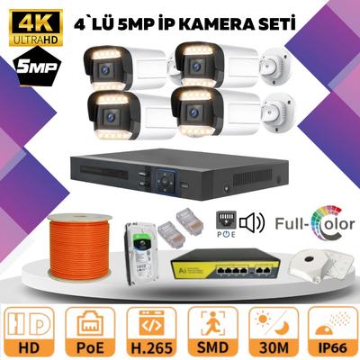 GOLD 4'lİ 4MP 4K ULTRA İP Kamera Seti