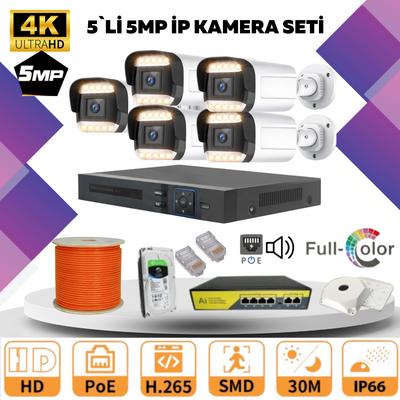 GOLD 5'lİ 4MP 4K ULTRA İP Kamera Seti