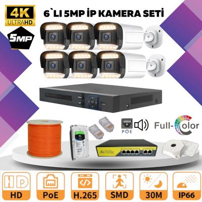 GOLD 6'lİ 4MP 4K ULTRA İP Kamera Seti