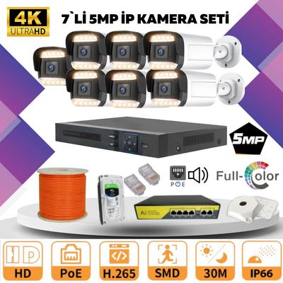 GOLD 7'lİ 4MP 4K ULTRA İP Kamera Seti