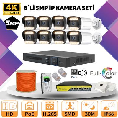 GOLD 8'lİ 4MP 4K ULTRA İP Kamera Seti