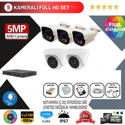 Go Vision 5'lı Kamera Seti 5MP3.6MM Full Color Serisi