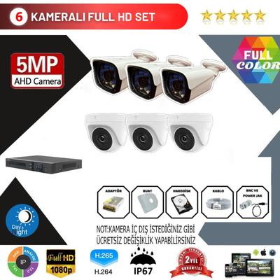 Go Vision 6'lı Kamera Seti 5MP3.6MM Full Color Serisi